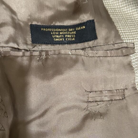 Jos A Bank Signature Gold‎ Silk Wool Sport Coat Blazer Brown Tan 42L - Picture 6 of 6